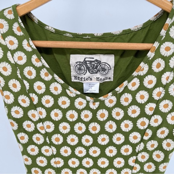 Effie’s Heart Womens The Daydream Dress Size S Chamomile Knee Length Rockabilly - Picture 5 of 13